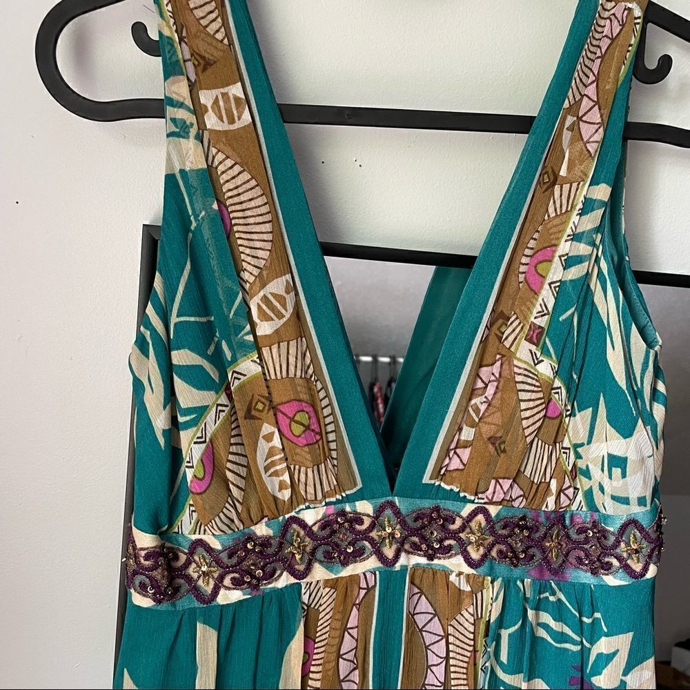 Nicole Miller Studio Silk Chiffon Maxi Dress 0 - Picture 8 of 9